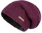 McRon Damen Gefütterte Beanie Wollmütze Modell Lina Pflaume 3311