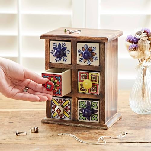 Paper High Fair Trade Mini-Kommoden mit sechs Schubladen 220 x 165 x 110mm