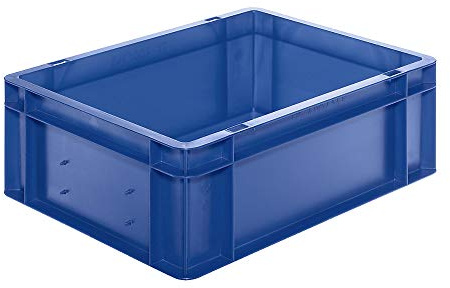 Euro-Format-Stapelbehälter, Wände und Boden geschlossen - LxBxH 400 x 300 x 145 mm - blau, VE 5 Stk - Euronorm Stapelkasten Euronorm Stapelkästen Euronorm-Stapelkasten Kunststoff-Stapelkasten Kunststoffbehälter Kunststoffkasten Kunststoffstapelbehälter