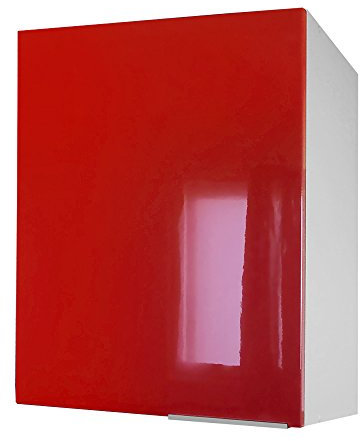 Berlioz Creations CP6HR Hängeschrank für Küche mit Tür in rotem Hochglanz, 60 x 34 x 70 cm, 100 Prozent französische Herstellung