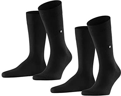 Burlington Herren Socken Everyday Multipack M So Baumwolle einfarbig 2 Paar, Schwarz Black 3000, 40-46