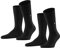 Burlington Herren Socken Everyday Multipack M So Baumwolle einfarbig 2 Paar, Schwarz Black 3000, 40-46