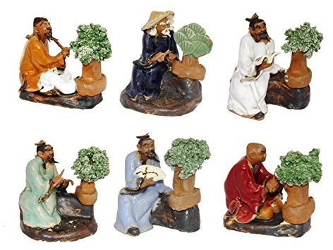 Exotenherz - Bonsai Figuren Set - Bonsai Master - 6 verschiedene Figuren