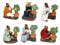 Exotenherz - Bonsai Figuren Set - Bonsai Master - 6 verschiedene Figuren
