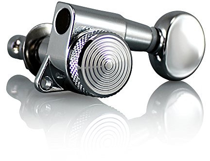 VANSON Tuners/Machine Heads V05SP Right Handed Chrome LOCKING (Set of 6) for Stratocaster, Telecaster, Jackson, Ibanez, BC Rich, Schecter (Right Handed, Chrome)