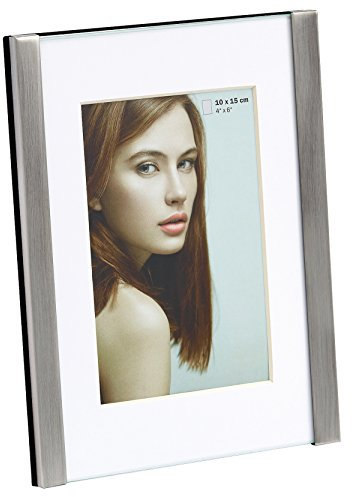 walther design Bilderrahmen Silber 15 x 20 cm mit Passepartout, Mette Portraitrahmen IM520S