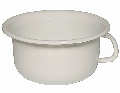 Riess, 0365-033, Nachttopf, CLASSIC-WEISS, Durchmesser 23 cm, Höhe 11.8 cm, Emaille, weiß, Chamber Topf
