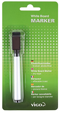 2 Filzschreiber, schwarz, für Whiteboards, mit Halter (magnetisch)