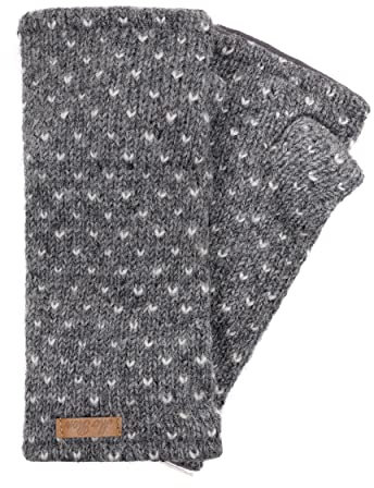 McRon Damen Gestrickte Pulswärmer Ines Mittelgrau 9698