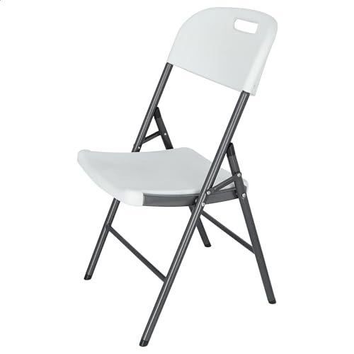 Aranaz Klappstuhl | Metall und Polyethylen | ideal für den Innen- und Außenbereich des Hauses | Stühle für Garten, Terrasse, Familienveranstaltungen | Farbe: Weiß | 43 x 50 x 87 cm