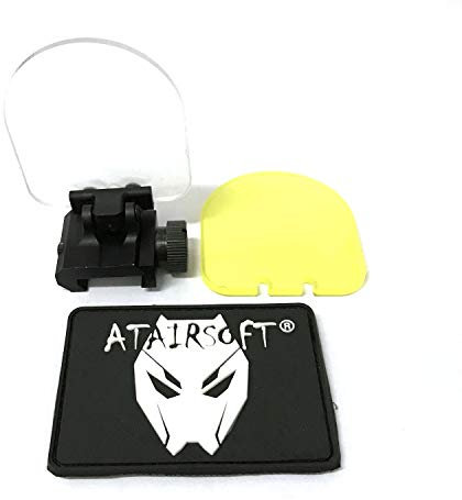 Airsoft Tactique Chasse Tir Pliable Objectif Protector Portée Rouge Dot Couvrir w / 2 Spare Lens (BK)