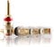 8x Hifi Lab Polklemmen 24-k vergoldet lang Lautsprecher Terminal Binding Post Bananen-Buchse Audio Anschlussklemmen High-End lötbar 4mm gold 8 Stück
