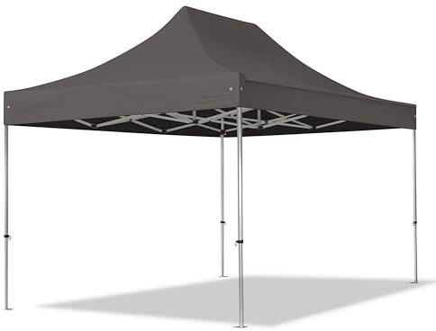 TOOLPORT Faltzelt Professional 3x4,5 ohne Seitenteile Faltpavillon ALU Pavillon Partyzelt in dunkelgrau
