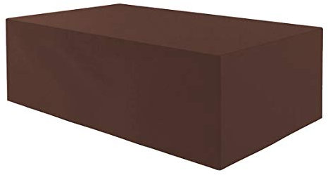 Planesium Premium Gartentisch Gartenmöbel Hülle Abdeckung Schutzhülle Haube Abdeckplane Garnitur wasserdicht atmungsaktiv 575g /lfm (Braun Breite 200cm x Tiefe 130cm x Höhe 75cm)