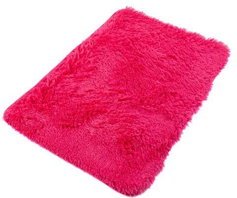 TAPISO Sunrise Tapis de Bain Antidérapant Rose Fuchsia Absorbant Lavable en Machine Moelleux Epais 60 x 100 cm
