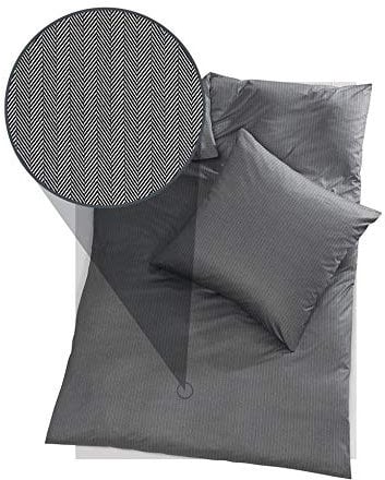 Doris Meyer Interlock-Jersey Bettwäsche Kalli schwarz Kissenbezug einzeln 80x80 cm