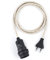 5m Plug-In Lampe LEINEN, Textilkabel mit Lampenfassung aus Thermoplast (TEILGEWINDEMANTEL) mit Schalter und Eurostecker