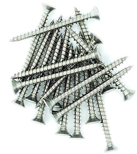 No.8 x 1.2 (4.5mm x 30mm) Pozi Countersunk Chipboard Screw - Stainless Steel (A2) (Pack of 20)