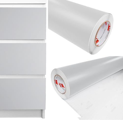 DecoMeister Möbelfolie selbstklebend 100x200 cm | Einfarbig Klebefolie für Möbel | Klebefolie Möbel - einfache Anwendung, ideal für die Renovierung von Küche oder Bad | Möbelfolie | Hellgrau Matt