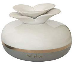 Millefiori Milano Airdesign Diffuser in Form Einer Blume, in der Farbe: weiß/grau, geeignet zum Befüllen mit Raumduft, Maße: Durchmesser: 12cm, Höhe: 16cm, 1BFGI