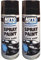 HitlineUK BLACK SPRAY PAINT FOR METAL 400ML X 2 BLACK SATIN PAINT PETROL RESISTANT FLEXIBLE NON-CRACK INTERIOR EXTERIOR PAINT