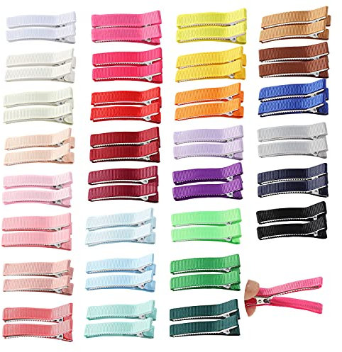 Cinaci Lot de 60 pinces à cheveux crocodile en ruban gros-grain entièrement doublées - 5 cm (30 paires)