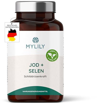 MYLILY® Schilddrüsenkraft I Schilddrüsenunterstützung I Bei Kinderwunsch I Jod & Selen I Folat I 100% PFLANZLICH I Vegane Ernährung I Für den Stoffwechsel I 90 Kapseln I Schilddrüsen Tabletten