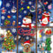 Décoration Noël Fenêtre - Stickers Élan, Flocon de Neige, Père Noël - DIY Fenêtres Décoration (8 Pièces)