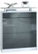 Vladon Schuhschrank Fiesta, Weiß matt/Grau Hochglanz/Grau Hochglanz Schuhkipper für 16 Paar Schuhe mit 2 Klappen (89 x 104 x 23 cm)