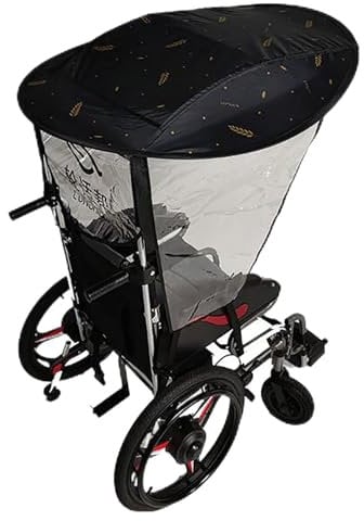Parapluie Électrique Universel for Fauteuil Roulant, Auvent, Porte-Parapluie Extérieur Réglable, Pare-Soleil, Housse De Pluie, for La Plupart des Fauteuils Roulants