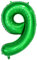Dark Green 9 Balloons, 40 Inch Large Foil Balloons Number 9 Green, Self Inflating Helium Balloons Number 9 for Boys Girls 9th Birthday Party Jungle Football Party Decorations Supplies (Dark Green#9)
