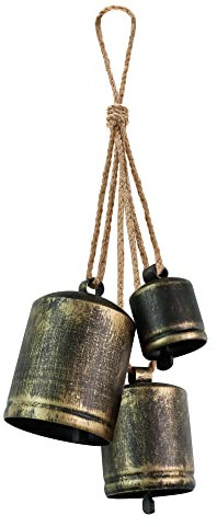KPCB Weihnachtsglocke Windspiele Hanging Vintage Bells Garden Set mit 3 Rustikalen Bronzeglocken Deko