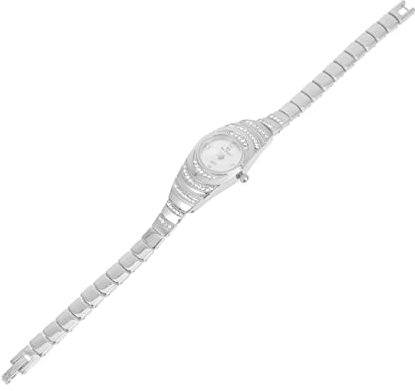 Mikikit Mädchen-Kristalluhr - Premium-Luxus-Armband Silber Damen Bling Rundes -Handgelenk Schlank Für Stilvolle Funkelnde Damen-Schmuckuhr Diamant Zart