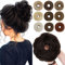 SEGO Haarteil mit Gummiband Große Dutt Haarteile Haargummi mit Haaren Extensions Pferdeschwanz Zopf für Damen (55 G) Dunkelbraun