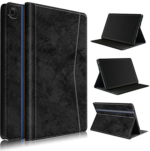 TOPCASE Estuche Multifuncional para Lenovo Tab M10 Plus (3rd Gen) 10.6 2022 TB-125F/TB-128F Funda con Múltiples ángulos y Bolsillo Organizador,Negro