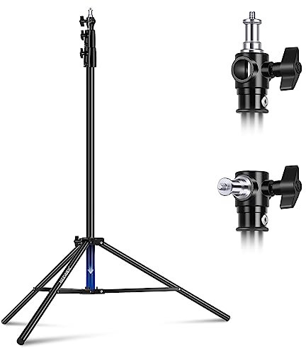 NEEWER 9.2ft/2.8m Air Cushioned Light Stand, Heavy Duty Metal Photography Tripod Stand with 1/4to 3/8 Reversible Spigot, 3 Way Mounting Interface & Metal Locking Knobs, Max Load 5.5lb/2.5kg