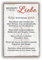 Rezept für die Liebe - Schild für Zuhause mit Zitat als Geschenk und zur Dekoration