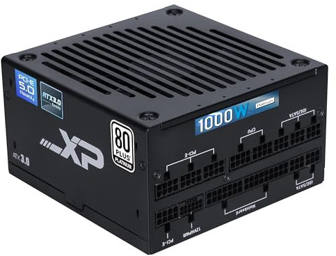 SAMA - Fuente de alimentación para PC, XP1000W, fuente de alimentación totalmente modular Platinum 80+, 12VHPWR, ATX3.0 y PCIE5.0, ventilador FDB silencioso de 120 mm, fuente de alimentación de fuente