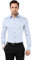 Vincenzo Boretti Camicia Uomo Eleganti, Taglio Aderente/Slim-Fit, Collo Classico, Manica Lunga, in Tinta Unita con Inserti in Contrasto - Non Stiro/Non-Iron Blu Ghiaccio 39-40