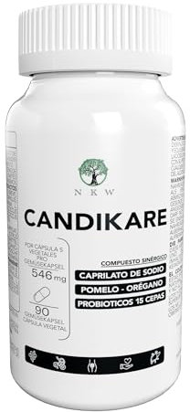2 en 1 Probioticos Mujer y Hombre + Antifungico para Candidiasis tratamiento mujer | Combate Hongo Cándida | Mejora Microbiota y Flora Intima | Caprilato de sodio Pomelo Oregano Probiotico 15 Cepas