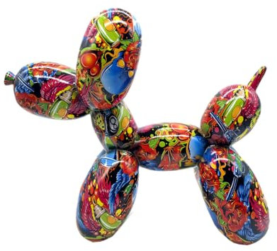 Casablanca Deko Tierfigur Skulptur Ballon Hund Hundestatue - Moderne Kunst und Dekoration aus Kunstharz - Street Art Design - Höhe 25 cm