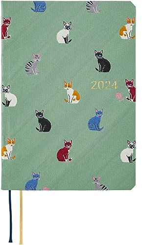 Hobonichi Techo HON A6 [English/A6 Size/January 2024 Start] Bow & Tie: Cats & Me