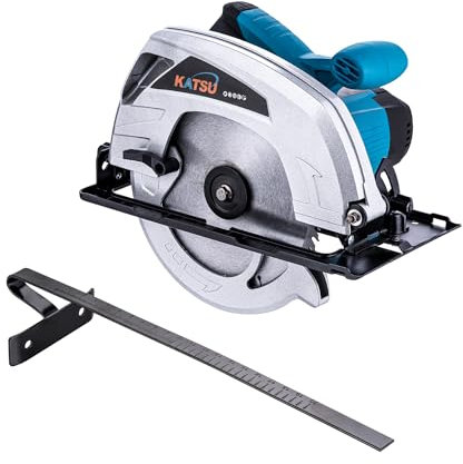KATSU Circular Saw - 235mm 9 Inch 2300W Corded Electric Saw with 24T TCT Cutting Blade, Max Cutting Depth 85mm (90°), 65mm (45°), for Wood, Plastic & Soft Metal