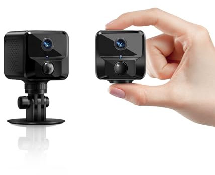 Mini Kamera, 1080P HD Mini Überwachungskamera Live Übertragung Handy APP Kamera Überwachung Innen WLAN Videoüberwachung Mit Akku Kleine WiFi Babyphone Sicherheitskamera Bewegungsmelder Nachtsicht