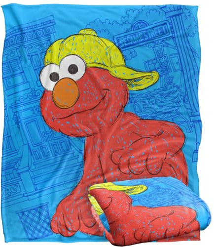 Sesamstraße Sesame StreetDecke, 152 x 127 cm, Big Elmo On The Street Silky Touch, Optimalweich