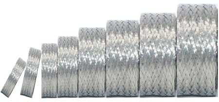 Kokey-xy Tinned Copper Braided Cable Shielding Sleeve Metal Wire Loom Sheathing EMI RFI ESD Protector Grounding Mesh Flat Tubular Expandable 5/16 W(0.20 ID)-24FT