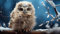 adrium Acryl-Bild 50 x 30 cm: Bezaubernder Winterwald mit Baby-Eule auf winterlichem Hintergrund, KI-generiert (210285953)