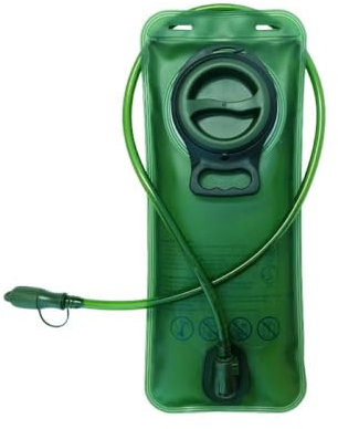 XZSUN Faltbare Trinkblase, 1L-2L-2.5L-3L Wasserblase auslaufsicherer Wasserbeutel Wasserspeicher für Fahrrad Wandern Camping Rucksack, military green, 1L