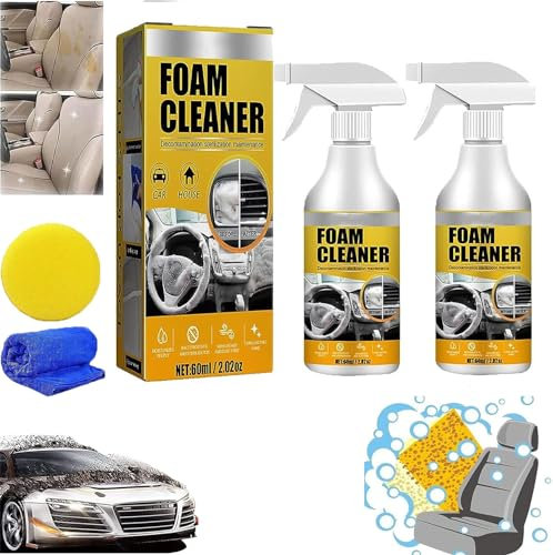 Multi-Purpose Foam Cleaner,Multipurpose Foam Cleaner Spray,Car Coating Spray,Car Interior Foam Refinisher Cleaner,Interior Car Cleaner,Car Seat Stain Remover (2 Pcs)