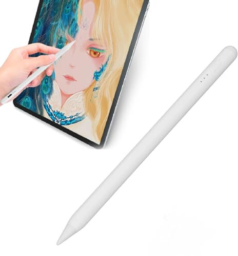 Annadue Aktive Stylus Stifte für Touchscreens, Active Pencil Smart Digital Pen mit 1,5 Mm Austauschbarer Spitze, Aktiver Stylus mit Palm Rejection Tilt Sensitivity (White)